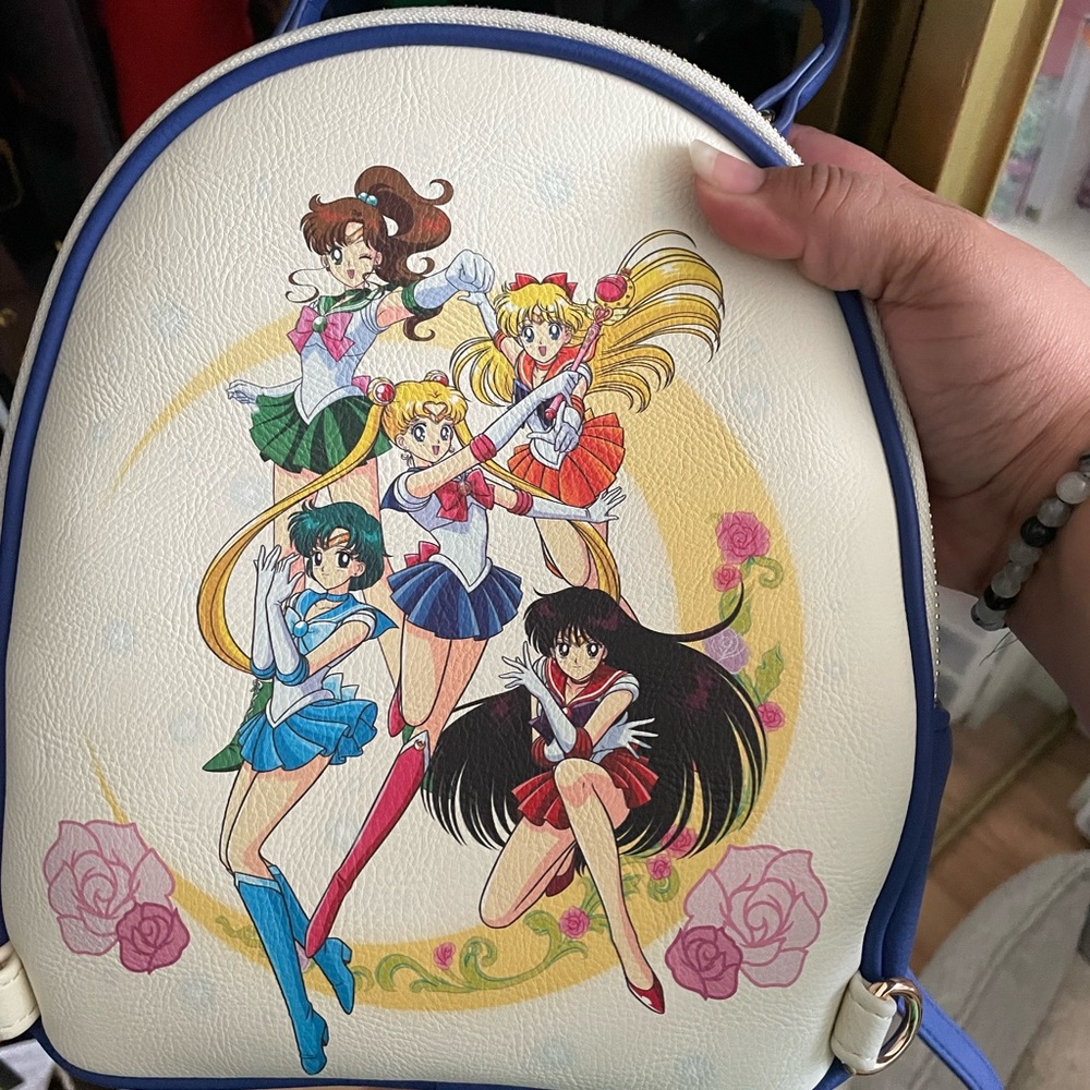 Sailor Moon Themed Women's Backpack - Blue and Cream